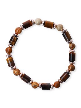 Bracciale dei Desideri con 2 Pietre ed Ematite Sfaccettata Rosè - 1