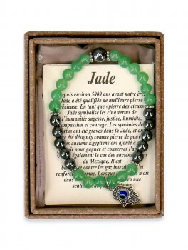 Bracciale Ematite e Giada con Mano di Fatima - 3