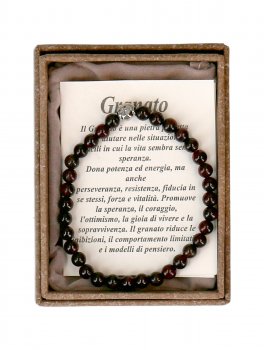 Bracciale Granato con Buddha in Acciaio - 2