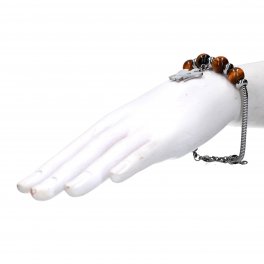 Bracciale in Acciaio Stile Pandora con Angelo e Pietre Dure - 2