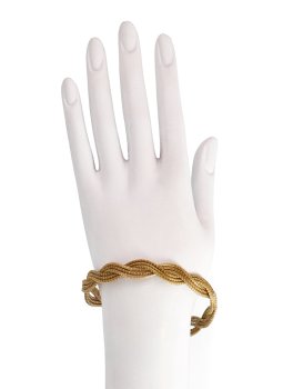 Bracciale in  Oro Vegetale Dourado - Intreccio con Fascia - 5