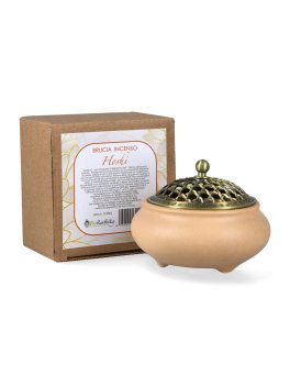 Brucia Incenso in Ceramica e Coperchio Traforato in Metallo - 1