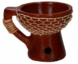 Bruciatore Resine in Terracotta con Manico e Rattan - 2