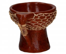 Bruciatore Resine in Terracotta con Manico e Rattan - 3