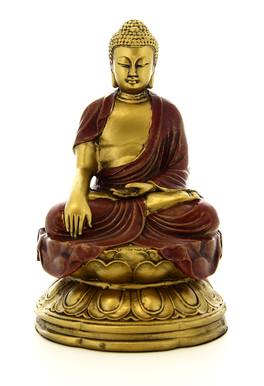 Statuetta del Buddha in Posizione Bhumisparsa Mudra