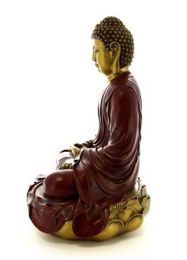 Buddha in Meditazione sul Loto Rosso/Oro - 4
