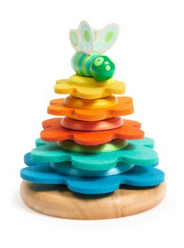 Butterflower - Torre Impilabile Djeco in Legno e Feltro - 1