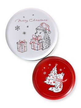 Cake Tin Set "Cute Xsmas" - 2 Scatole Natalizie in Latta Tonde S e M - 3