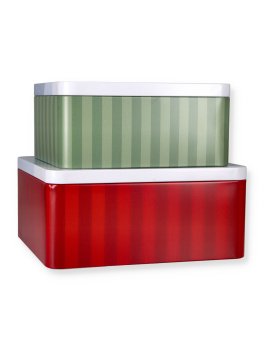 Cake Tin Set "Winter Market"- 2 Scatole Regalo Natalizie Quadrate - 2