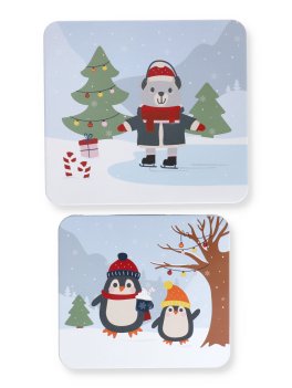 Cake Tin Set "Winter Market"- 2 Scatole Regalo Natalizie Quadrate - 4