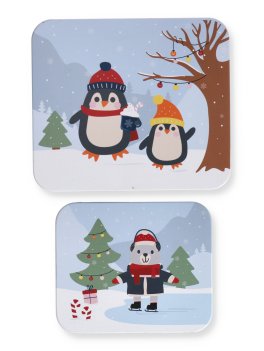 Cake Tin Set "Winter Market" - 2 Scatole Regalo Natalizie Quadrate S e M - 4