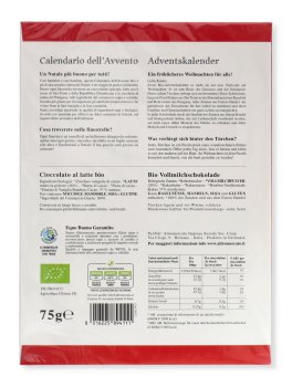 Calendario dell'Avvento con Cioccolato al Latte Bio - 2