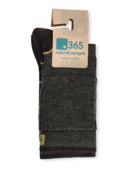 Calza Corta Trekking Lana Merinos Extra Fine "Termotecnica" - Verde e Nero - 2