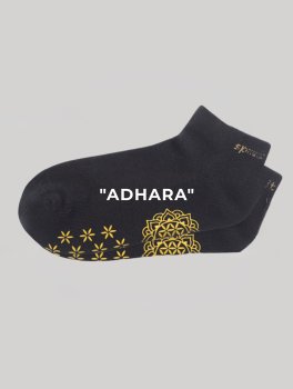 Calze Yoga Antiscivolo Adhara - Nero/Oro - 2