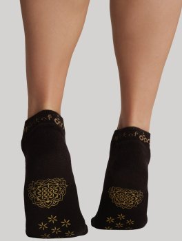 Calze Yoga Antiscivolo Adhara - Nero/Oro - 3