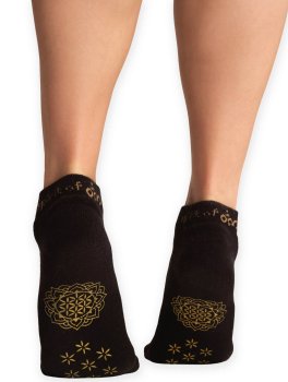 Calze Yoga Antiscivolo Adhara - Nero/Oro - 1