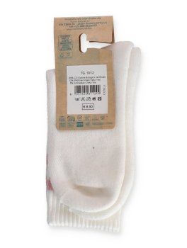 Calzini Bimba in Cotone Biologico "Tennis" Bianco e Rosa - 4