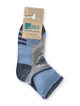 Calzini Bimbi in Cotone e Lino Bio Trekking - Azzurro - 3