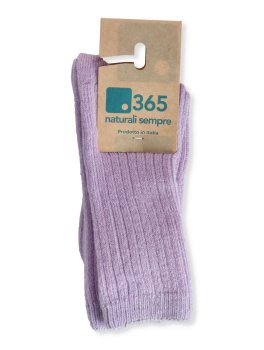 Calzini Bimbi in Lana Merinos Extra Fine "Olli" - Lilla - 2