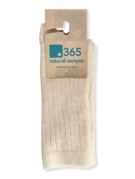 Calzini Bimbi in Lana Merinos Extra Fine "Olli" - Panna - 2