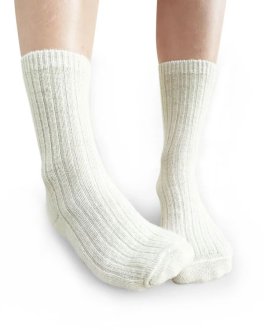 Calzini Bimbi in Lana Merinos Extra Fine "Olli" - Panna - 1