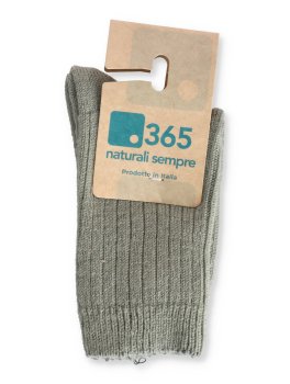 Calzini Bimbi in Lana Merinos Extra Fine "Olli" - Verde - 2