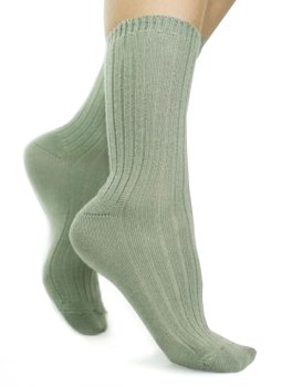 Calzini Bimbi in Lana Merinos Extra Fine "Olli" - Verde - 1