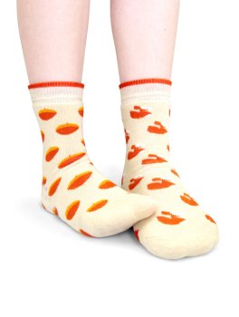 Calzini Corti Bimbo antiscivolo in Cotone e Spugna "Animali del Bosco" - Scoiatolo e Ghianda - 1