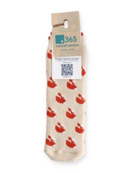 Calzini Corti Bimbo antiscivolo in Cotone e Spugna "Animali del Bosco" - Scoiatolo e Ghianda - 2