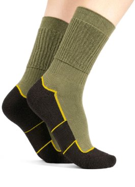 Calzini Corti da Trekking "Ecodinamica"  Grigio e Verde Salvia - Taglia 35/38 - 1