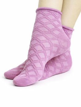 Calzini Corti Donna in Cotone Bio Taglio Vivo - Glicine - 1