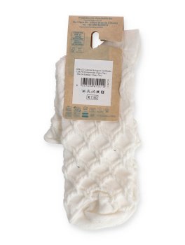 Calzini Corti Donna in Cotone Bio Taglio Vivo - Panna - 4