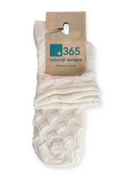 Calzini Corti Donna in Cotone Bio Taglio Vivo - Panna - 3