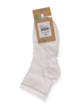 Calzini Donna Corti in Cotone e Lino Biologico Taglio Vivo - Bianco - 2