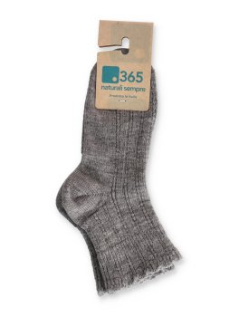 Calzini Donna in Lana Merinos con Ricamo "Vega" - Grigio - 2