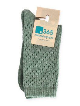 Calzini Donna Traforati in Lana Merino e Cotone Bio - Verde - 2
