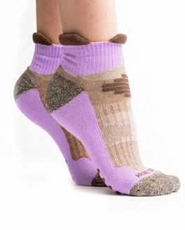 Calzini in Cotone Bio Trekking 4T Polisportiva - Lilla, Beige, Marrone - 1