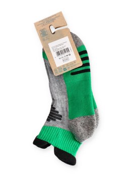 Calzini in Cotone Bio Trekking 4T Polisportiva - Verde, Grigio e Nero - 3