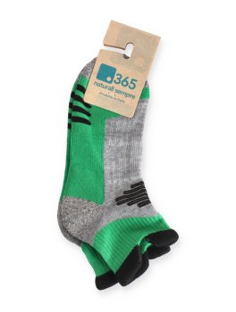 Calzini in Cotone Bio Trekking 4T Polisportiva - Verde, Grigio e Nero - 2
