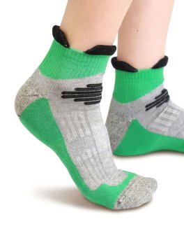 Calzini in Cotone Bio Trekking 4T Polisportiva - Verde, Grigio e Nero - 1