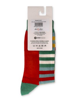 Calzini in Cotone Biologico a Righe Ciliegia - Taglia 35-38 - 2