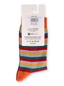 Calzini in Cotone Biologico Multistripes Arancione - 4