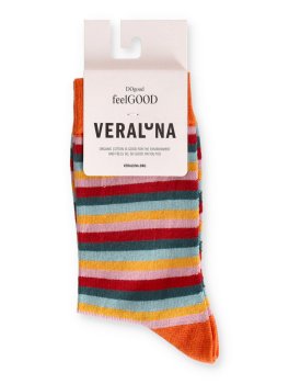 Calzini in Cotone Biologico Multistripes Arancione - 3