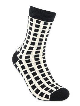 Calzini in Cotone Biologico Blocks Nero/Bianco - 1