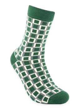 Calzini in Cotone Biologico Blocks Verde/Grigio - 1