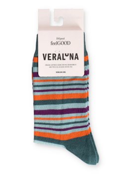 Calzini in Cotone Biologico Multistripes Blu Oceano - 3