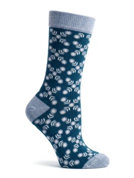Calzini in Cotone Biologico Floral Blu - Taglia 35-38 - 1