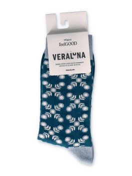 Calzini in Cotone Biologico Floral Blu - Taglia 35-38 - 2