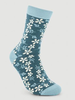 Calzini in Cotone Biologico Flores Blu Oceano - 4