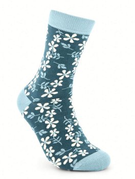 Calzini in Cotone Biologico Flores Blu Oceano - 1